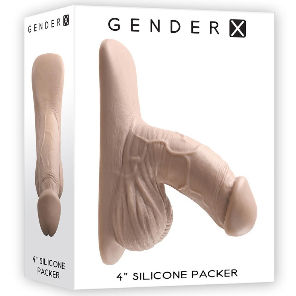 Реалистичная накладка Evolved Gender X 4 в виде пениса, бежевая, 15.2 х 3.5 см фото №2 — секс игрушки: Украина, NO TABOO