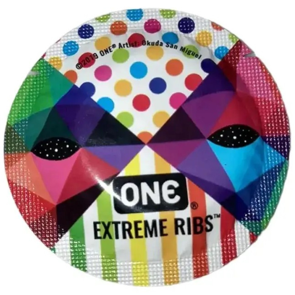 Презерватив ребристый One Extreme Ribs, в разном дизайне, 1 шт (332780)