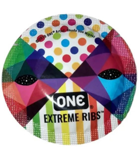 Презерватив ребристый One Extreme Ribs, в разном дизайне, 1 шт - No Taboo