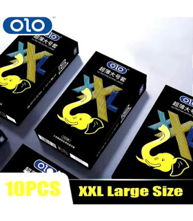 Презервативи ультра тонкі OLO з гіалороновою кислотою XXL, 10шт/уп - No Taboo
