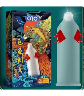 Презерватив з вусиками Olo FLYING KOI з кулькою, 1 шт - No Taboo