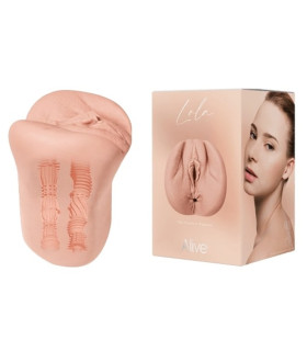 Реалистичный мастурбатор Alive Lola L вагина и анус, бежевый, 14.9 х 8.7 см - No Taboo