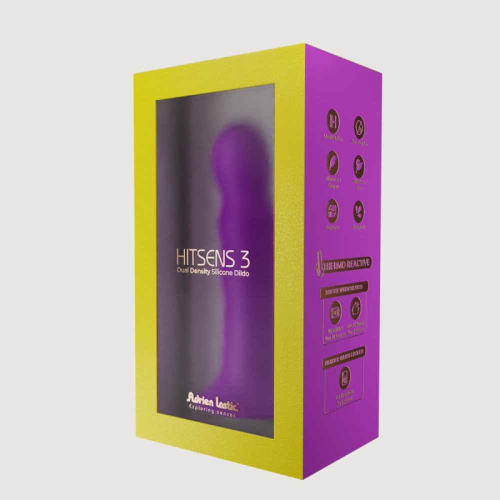 Фаллоимитатор Adrien Lastic Hitsens 3 термореактивный, фиолетовый, 18.2 х 4.2 см фото №8 — секс игрушки: Украина, NO TABOO