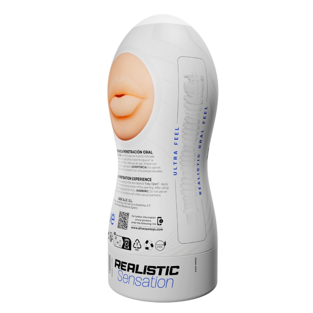 Мастурбатор рот Alive Maxi Flex L бежевый, 19 х 7.8 см фото №3 — секс игрушки: Украина, NO TABOO