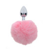 Анальная пробка металлическая Taboom Bunnytail Buttplug, с розовым помпоном, 13.5 х 2.7 см (коробка повреждена) фото №2 — секс игрушки: Украина, NO TABOO