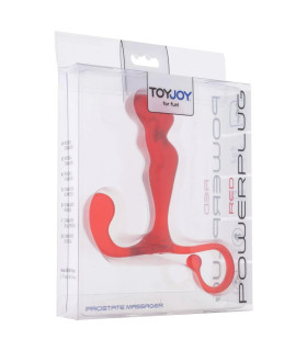 Массажер простаты Toy Joy с фигурной ручкой, красный, 10 х 3.5 см - No Taboo