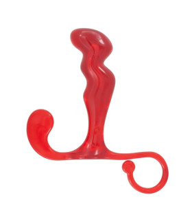 Массажер простаты Toy Joy с фигурной ручкой, красный, 10 х 3.5 см - No Taboo