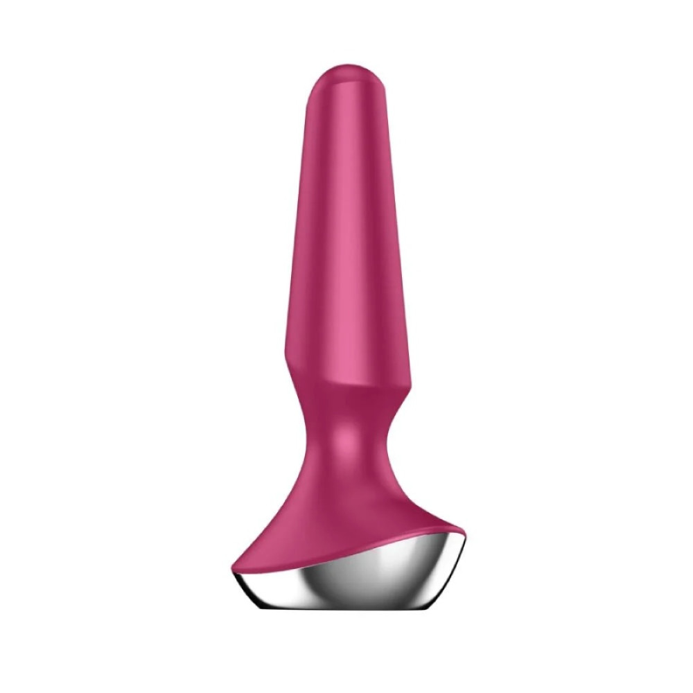 Анальна пробка с вибрацией Satisfyer, силиконовая, розовая, 13.5 х 3.2 см (поврежденная упаковка) (335293)