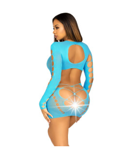 Платье сексуальное с вырезами Leg Avenue Invite Only, One Size, голубое - No Taboo