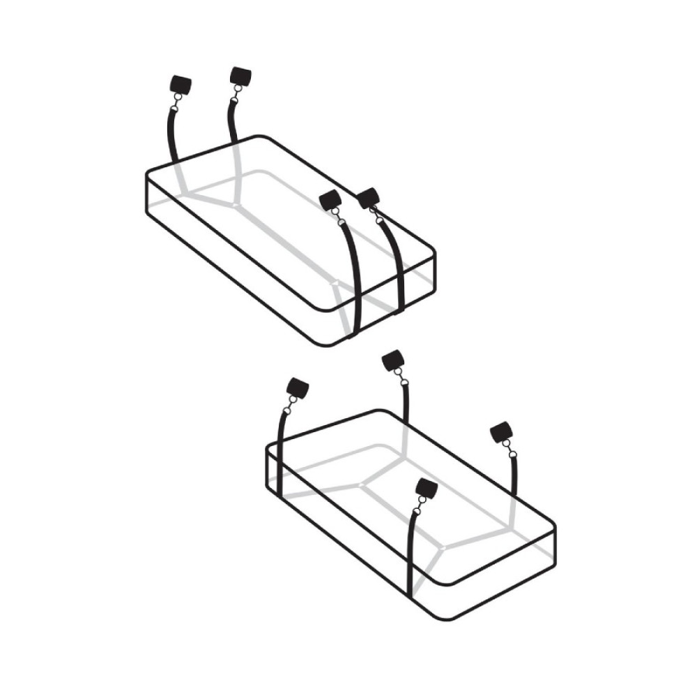 Фиксаторы к кровати Pipedream Fetish Fantasy на руки и ноги, черные, 240 см, фото №6 — секс шоп Украина, NO TABOO