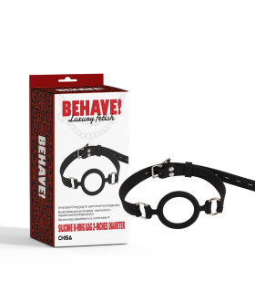 Кляп с кольцом Chisa BEHAVE! Luxuny фетиш, черный - No Taboo