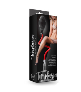 Вакуумная помпа Blush Temptasia для клитора, черно-красная, 7.6 х 1.5 см - No Taboo
