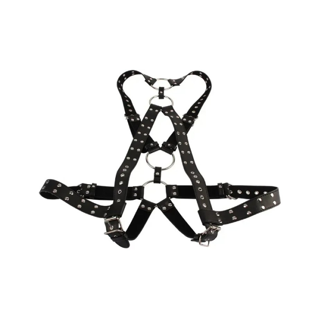 Портупея-бондаж Chisa BEHAVE! Luxury Fetish из искусственной кожи, черная, One Size, фото №3 — секс шоп Украина, NO TABOO