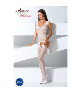 Элегантный комбинезон с имитацией чулок, белый white Passion - No Taboo