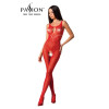 Сексуальный комбинезон Passion BS078, S-L, с интимным доступом, с перфорацией, красный, фото №1 — секс шоп Украина, NO TABOO