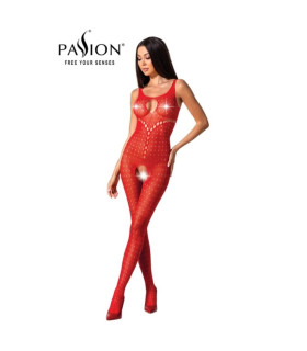 Сексуальный комбинезон Passion BS078, S-L, с интимным доступом, с перфорацией, красный - No Taboo