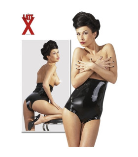 Трусики LateX с вырезом и высокой талией, черные, в размере L - No Taboo