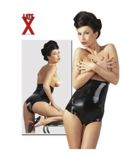 Трусики LateX с вырезом и высокой талией, черные, в размере S - No Taboo