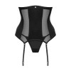 Корсет со стрингами Obsessive Chic Amoria с ремешками, черный, XS-S, фото №3 — секс шоп Украина, NO TABOO
