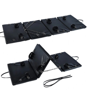 Складная доска для бондажа Bondage Board с фиксаторами для тела, чёрная - No Taboo