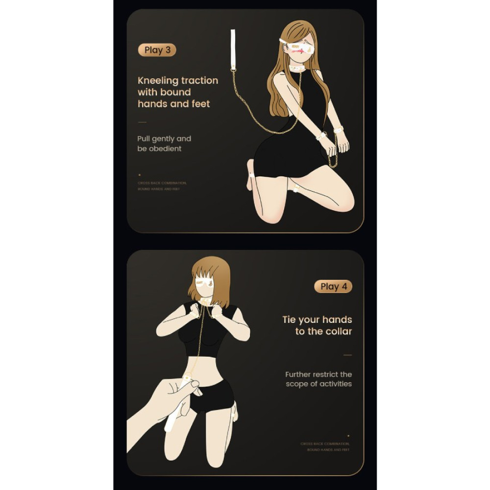 Набор БДСМ Roomfun Egyptian Cat Bondage Kit 9 предметов, белый, фото №26 — секс шоп Украина, NO TABOO