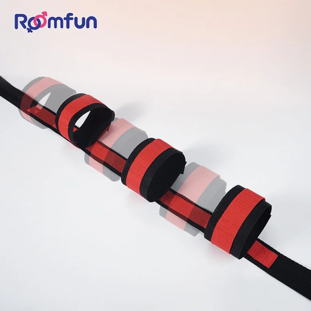 Система фиксации в кровати Roomfun Bedroom Bondage красно-чёрная, фото №3 — секс шоп Украина, NO TABOO