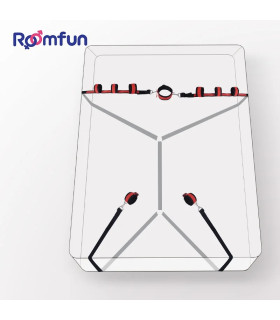 Система фиксации в кровати Roomfun Bedroom Bondage красно-чёрная - No Taboo