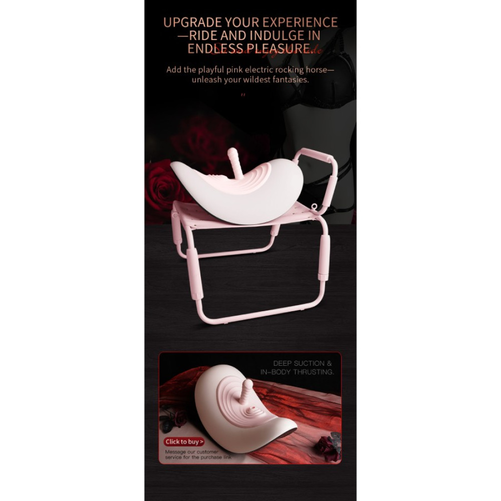 Стул для секса Roomfun Horse Chair регулируемый, розовый, фото №13 — секс шоп Украина, NO TABOO