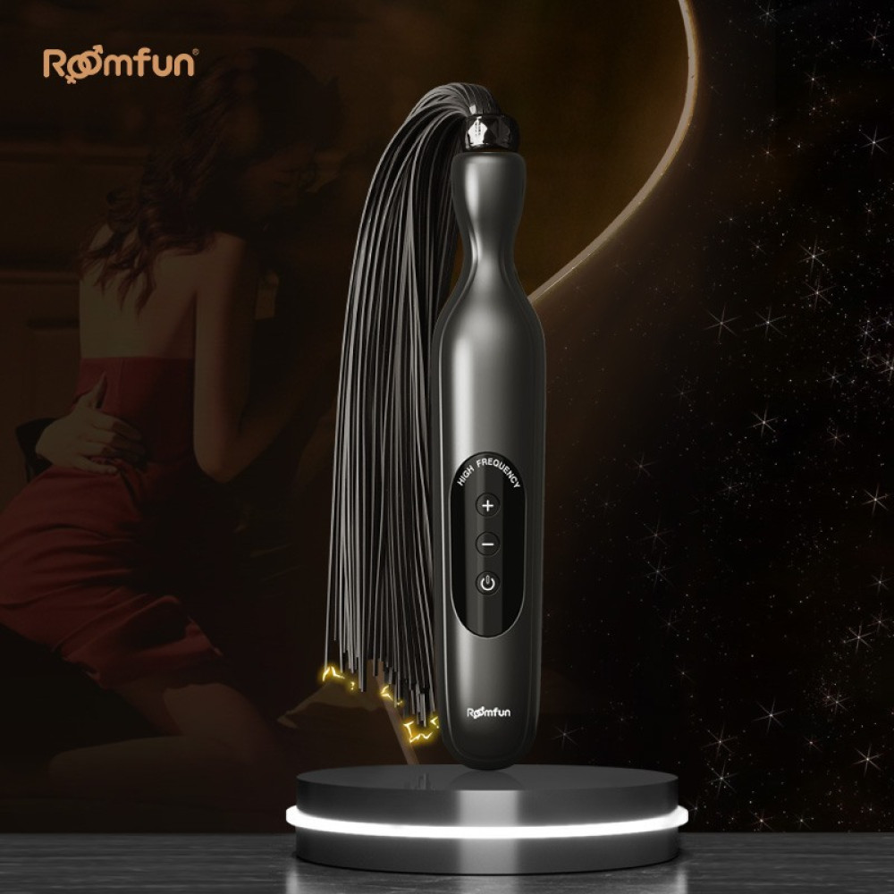Флогер Roomfun с электростимуляцией, черный, фото №2 — секс шоп Украина, NO TABOO