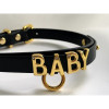 Чокер с надписью BABY от UPKO, кожаный, черный с фурнитурой, 3.7 х 44.5 см, фото №2 — секс шоп Украина, NO TABOO