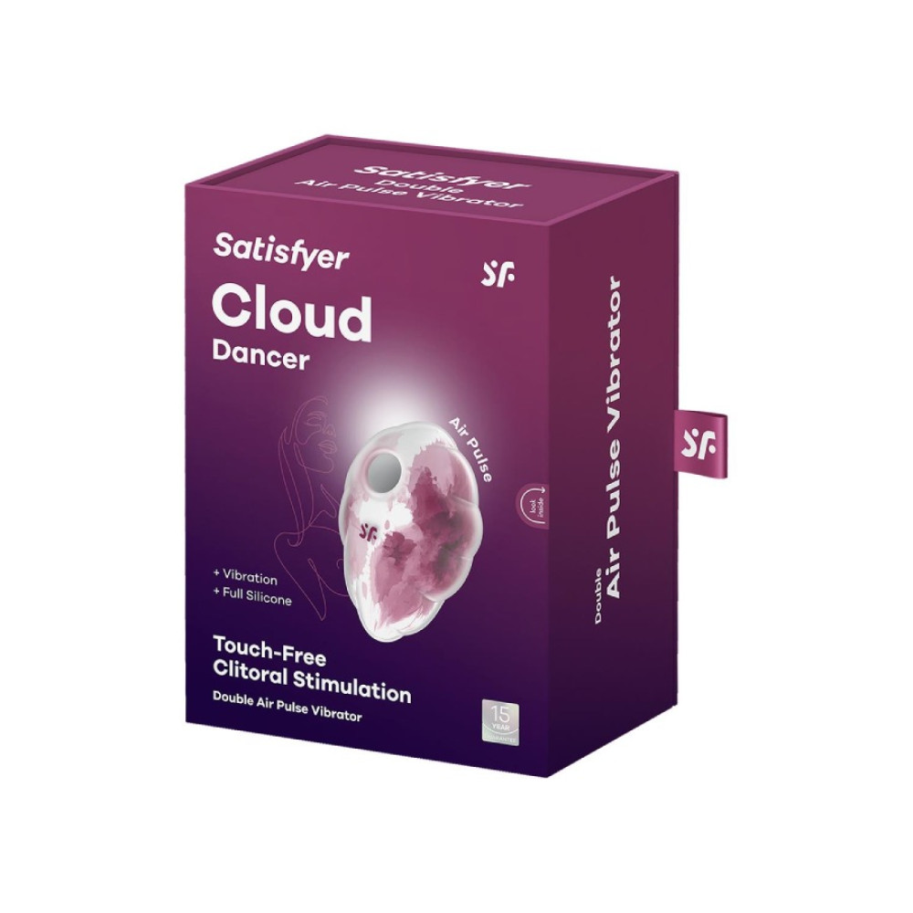 Вибратор Satisfyer Cloud Dancer с вакуумной стимуляцией клитора, красный, 9 х 6 см фото №2 — секс игрушки: Украина, NO TABOO