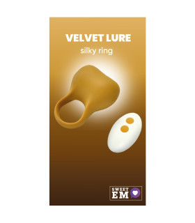 Эрекционное виброкольцо Sweet Em Silky Ring с пультом, желтое, 7.6 х 5.7 см - No Taboo