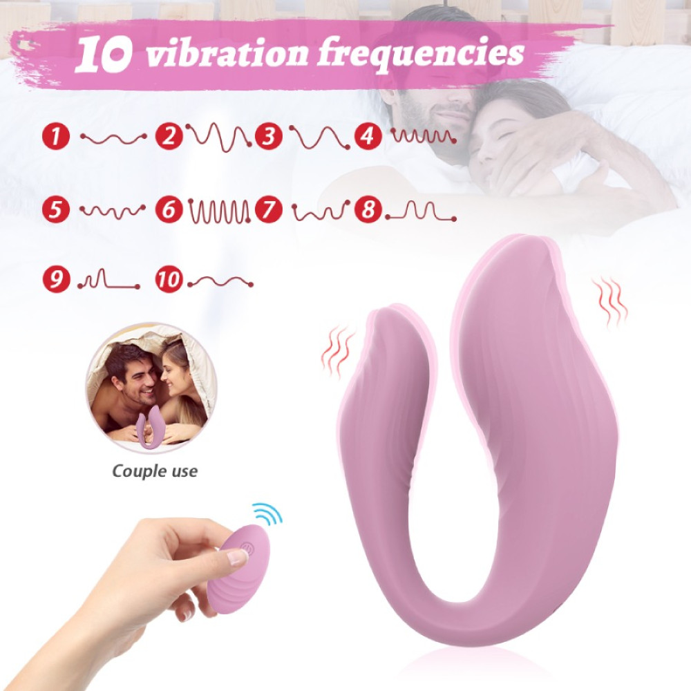 Вібратор для пар Every Night Toys Cosima з пультом, рожевий, 21.2 х 3.6 см фото №6 — секс іграшки: Україна, NO TABOO