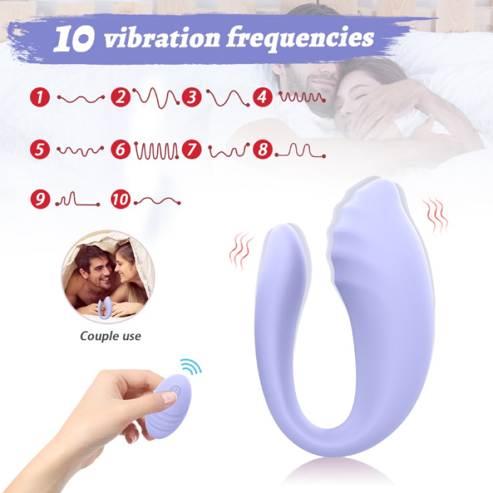 Вибратор для пар Every Night Toys Anthea с пультом, лавандовый, 19.8 х 6.3 см фото №2 — секс игрушки: Украина, NO TABOO
