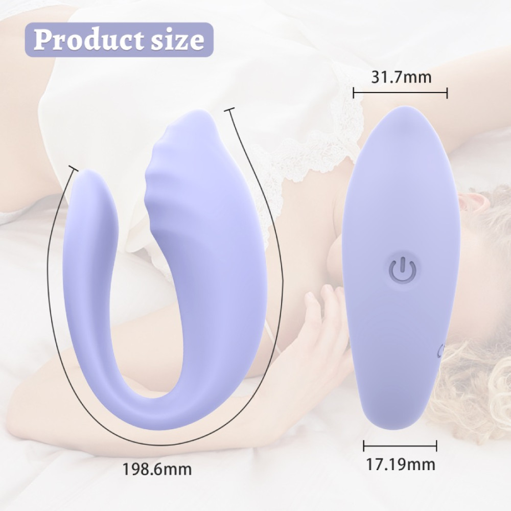 Вибратор для пар Every Night Toys Anthea с пультом, лавандовый, 19.8 х 6.3 см фото №4 — секс игрушки: Украина, NO TABOO