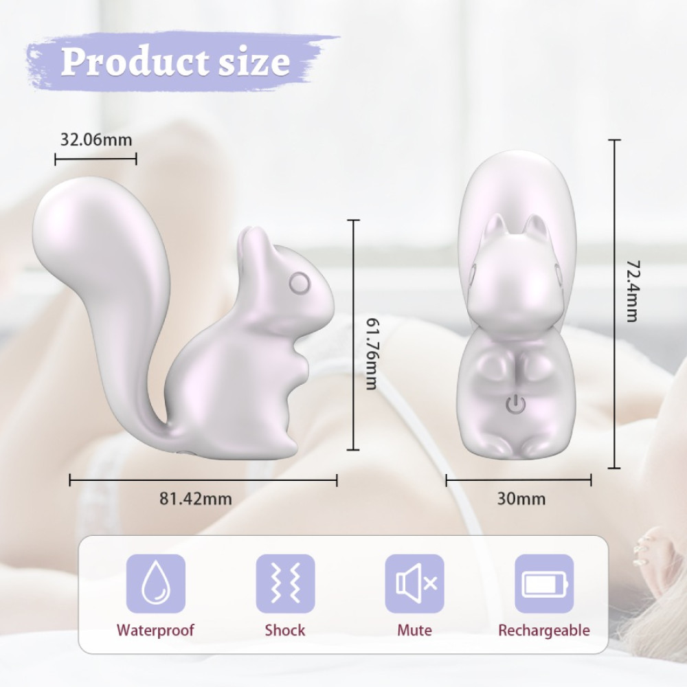 Минивибратор для клитора Every Night Toys Debbie в форме белочки, белый, 7.2 х 3 см фото №3 — секс игрушки: Украина, NO TABOO