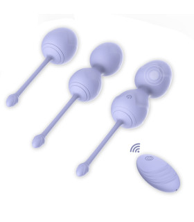 Набір вагінальних віброкульок Every Night Toys Lela з пультом, бузковий, 3 шт - No Taboo