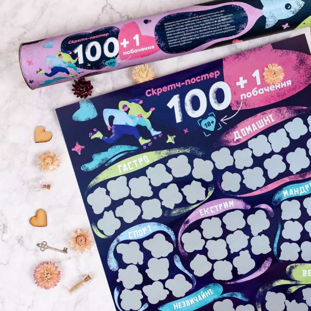 Скретч постер Fun Games Shop 100+1 свидание, на украинском языке, фото №4 — секс шоп Украина, NO TABOO