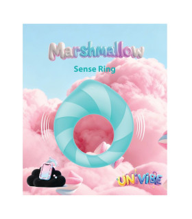 Эрекционное виброкольцо с приложением Univibe Marshmallow Sense Ring голубое, 7.4 х 6.7 см - No Taboo