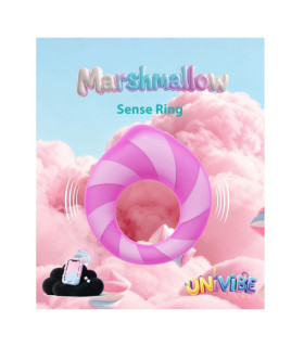 Эрекционное виброкольцо с приложением Univibe Marshmallow Sense Ring розовое, 7.4 х 6.7 см - No Taboo