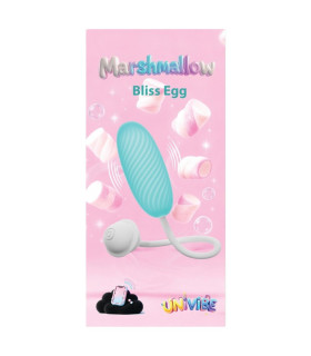 Виброяйцо с приложением Univibe Marshmallow Bliss Egg голубое, 14.7 х 3.8 см - No Taboo