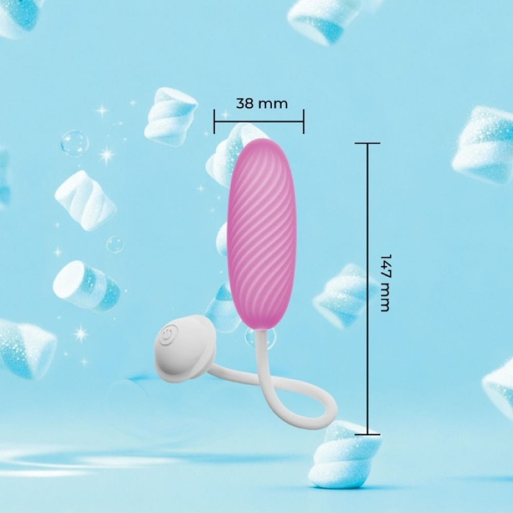 Виброяйцо с приложением Univibe Marshmallow Bliss Egg розовое, 14.7 х 3.8 см фото №3 — секс игрушки: Украина, NO TABOO