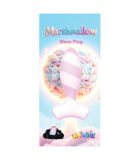 Анальный вибратор с приложением Univibe Marshmallow Wave Plug светло-розовый, 11.3 х 5.8 см - No Taboo