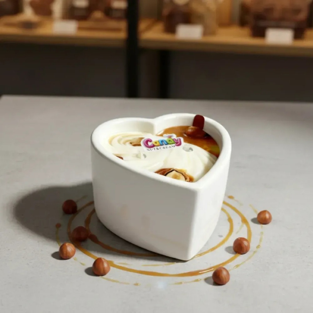Массажная свеча с ароматом орехового крема, 70 мл, Candy Nut Cream в форме сердца, фото №5 — секс шоп Украина, NO TABOO