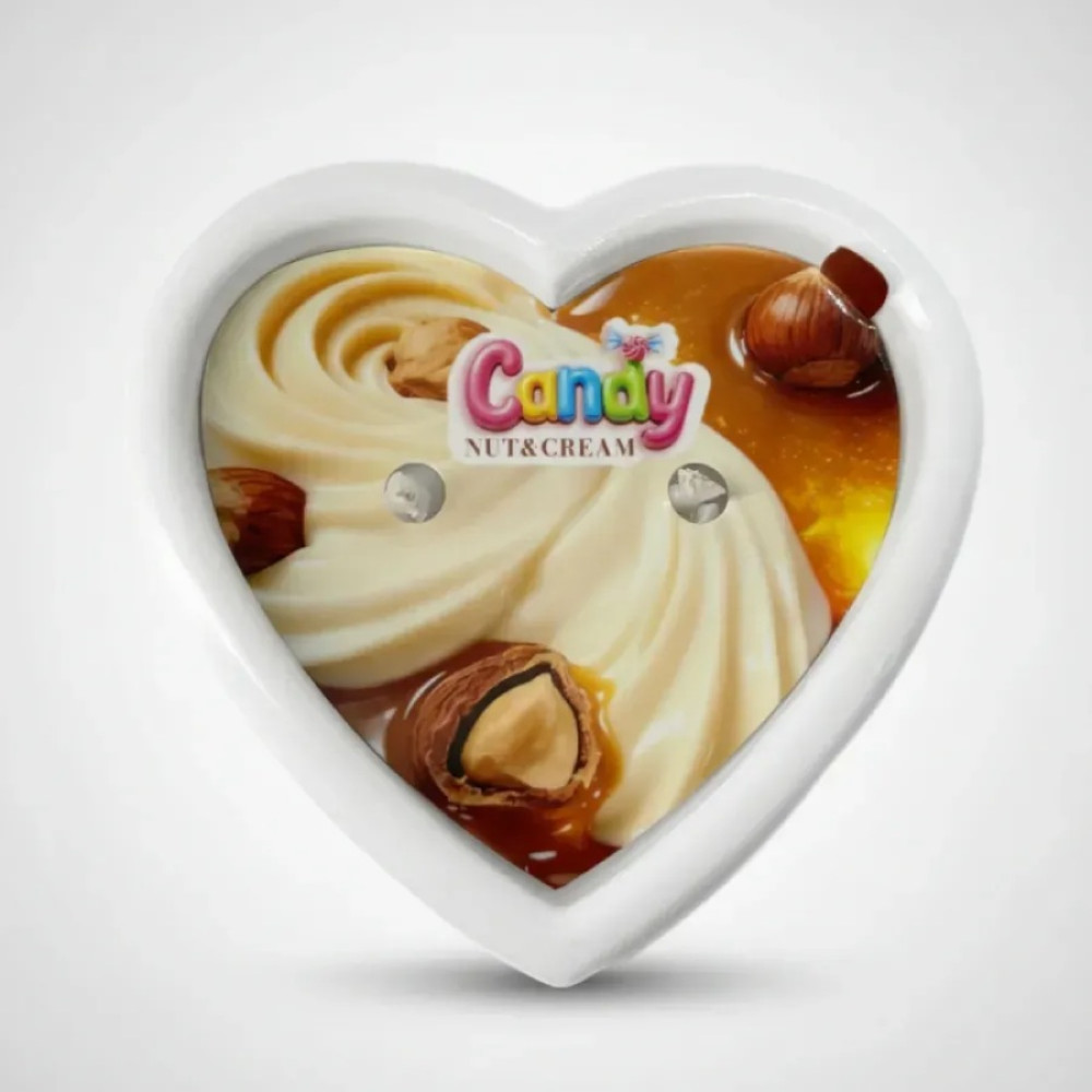 Массажная свеча с ароматом орехового крема, 70 мл, Candy Nut Cream в форме сердца, фото №7 — секс шоп Украина, NO TABOO