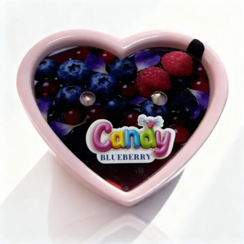 Массажная свеча с ароматом черники, 70 мл, Candy Blueberry в форме сердца, фото №12 — секс шоп Украина, NO TABOO