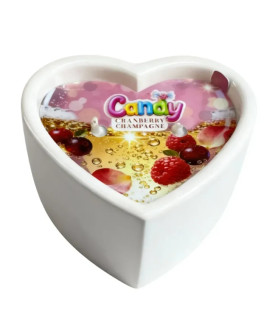 Массажная свеча с ароматом шампанского с клюквой, 70 мл, Candy Cranberry Champagne в форме сердца - No Taboo
