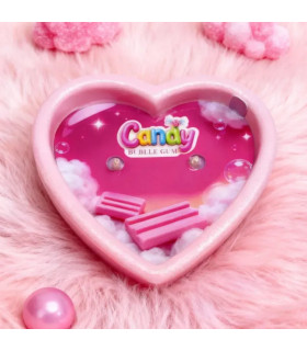 Масажна свічка з ароматом жуйки, 70 мл, Candy Bubble Gum у формі серця - No Taboo