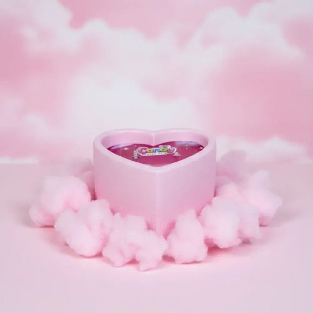 Массажная свеча с ароматом жевательной резинки, 70 мл, Candy Bubble Gum в форме сердца, фото №6 — секс шоп Украина, NO TABOO