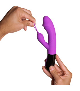 Вибратор-кролик Adrien Lastic Ares 2.0 для точки G и клитора, фиолетовый, 20.6 х 3.8 см - No Taboo